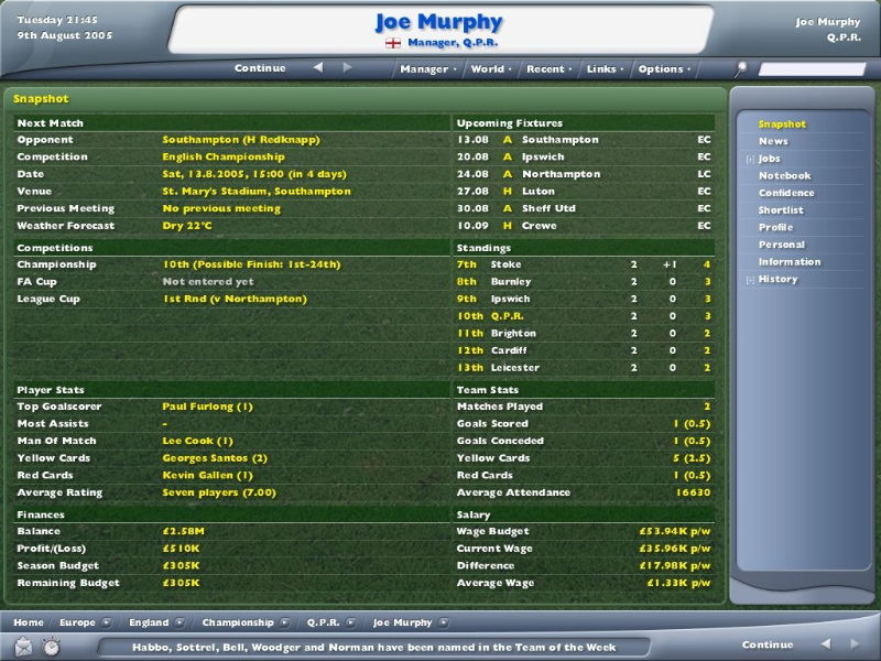 Football Manager 2006 - screenshot 4
