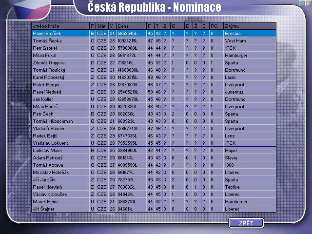 Czech Soccer Manager 2001 - screenshot 2