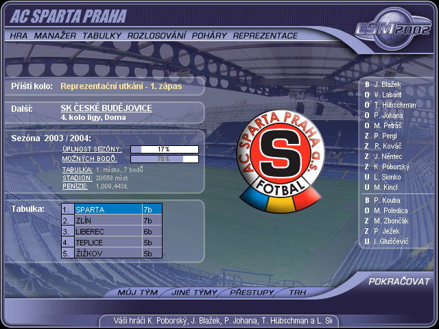 Czech Soccer Manager 2002 - screenshot 1